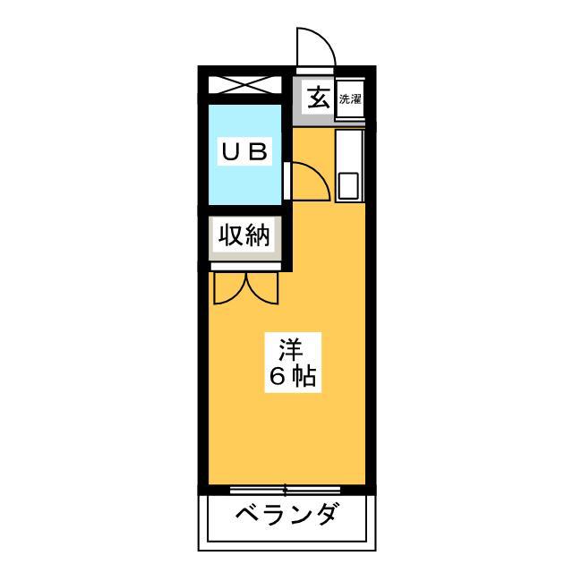 サンエイハイム(ワンルーム/1階)の間取り写真