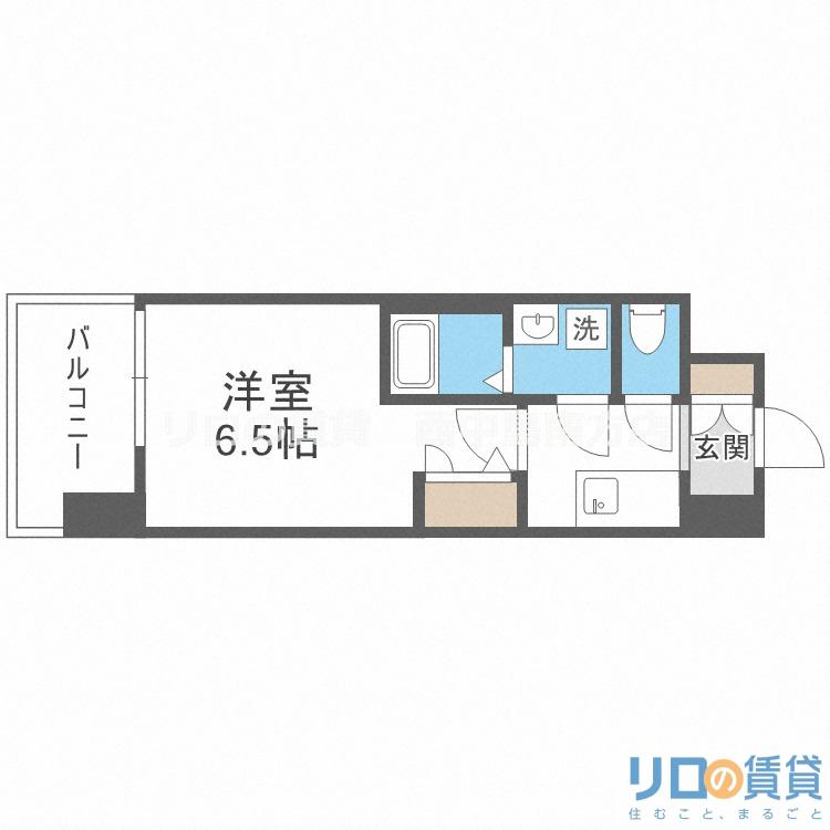 LUMINOUS三国本町(1K/13階)の間取り写真