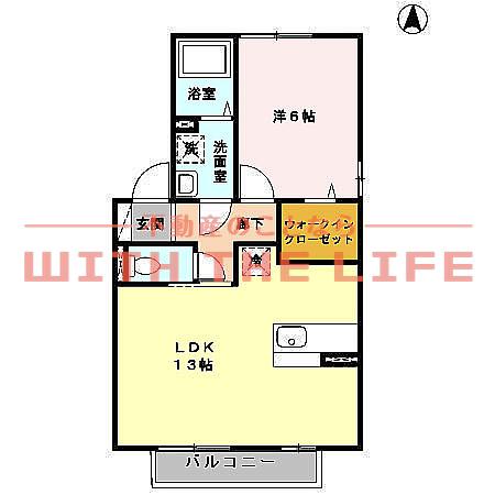 アンプルール(1LDK/2階)の間取り写真