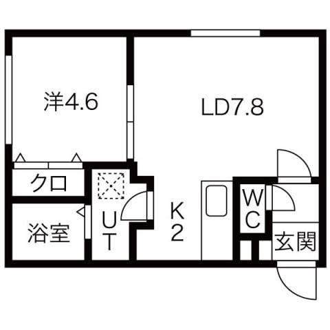 アンシャンテ手稲前田(1LDK/3階)の間取り写真