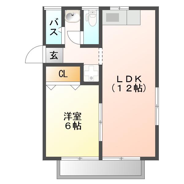 グラシア(1LDK/1階)の間取り写真