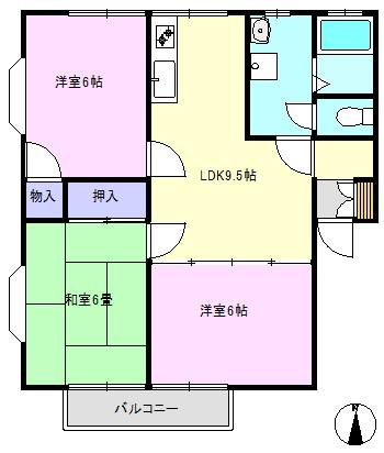 アーバンハイムソアラI(3LDK/1階)の間取り写真