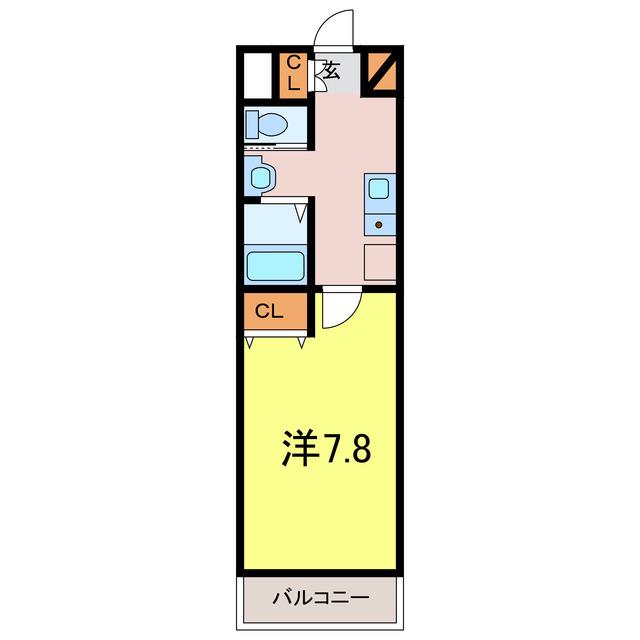 Kビル横山(1K/5階)の間取り写真