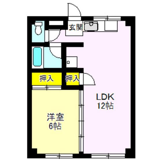 ラビットハウス高崎(1LDK/2階)の間取り写真