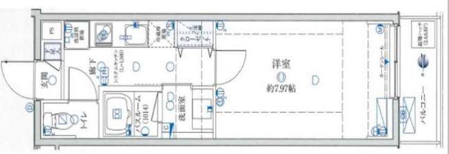 トレステラレジデンス入谷(1K/5階)の間取り写真