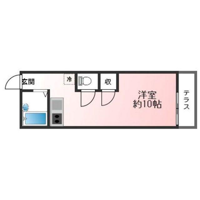 グリーンシャトー(ワンルーム/1階)の間取り写真