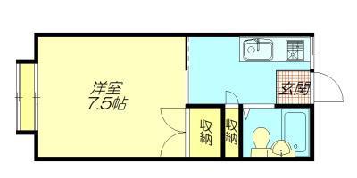 みよしパークハイツ(1K/2階)の間取り写真