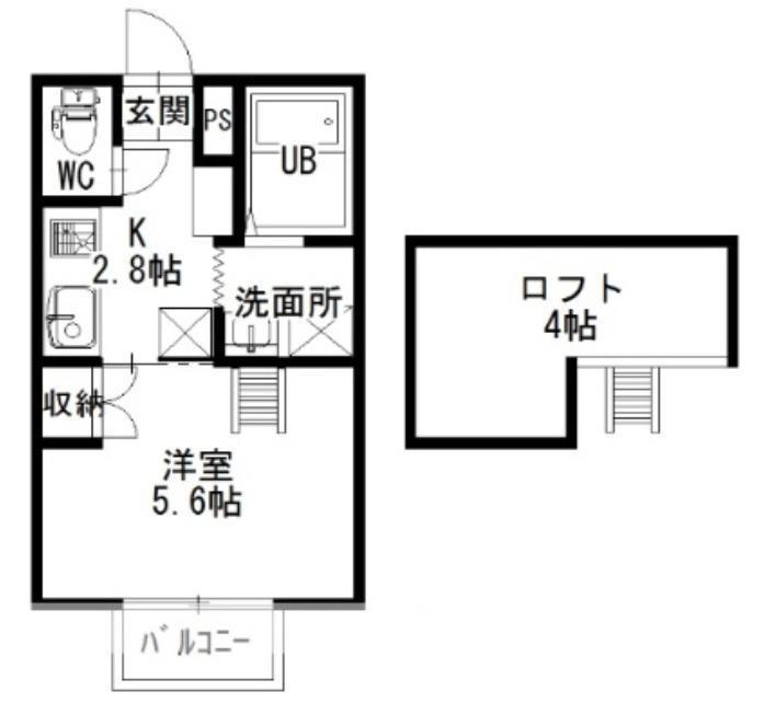 チェルシーハウス(1K/2階)の間取り写真