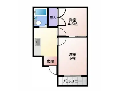 メロウレジデンス(2K/2階)の間取り写真