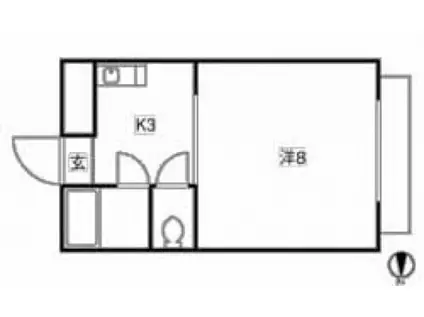 ハイツ矢賀新町I(1K/3階)の間取り写真
