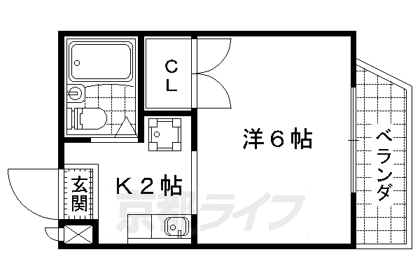 カティI(1K/3階)の間取り写真
