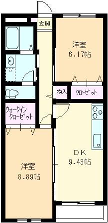 キララ25(2DK/3階)の間取り写真