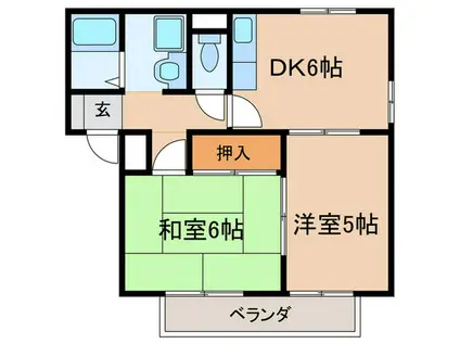 コスモハイツ(2DK/1階)の間取り写真