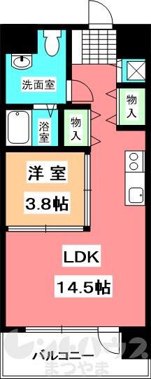 コヴェント・ガーデン 二番町(1LDK/6階)の間取り写真