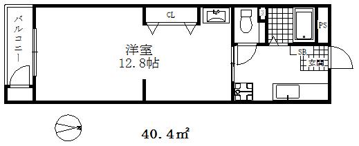 平野マンション(1DK/4階)の間取り写真