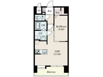 S-RESIDENCE六ツ門ABRイーストI(1LDK/12階)の間取り写真