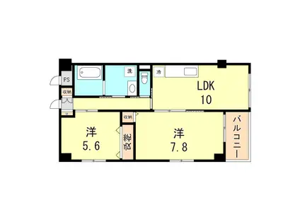 MAISON AKASHI(2LDK/3階)の間取り写真