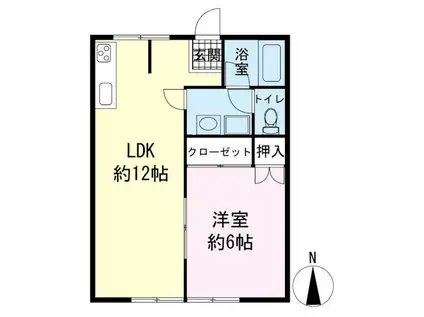 シティハイム白砂 B(1LDK/1階)の間取り写真