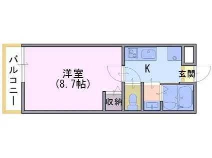 グランテール翼(1K/1階)の間取り写真