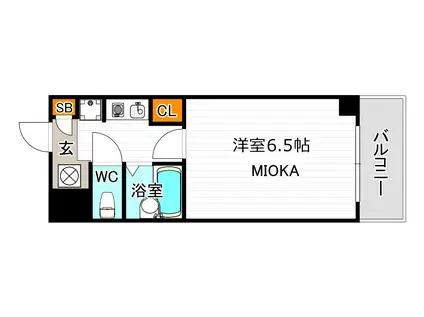 グランヴィ天王寺(1K/4階)の間取り写真