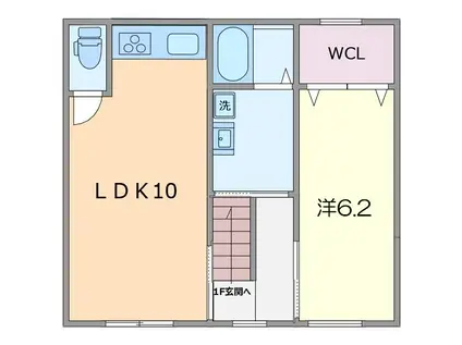 伊勢佐木町 III号棟(1LDK/2階)の間取り写真