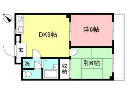 カームワン(2DK/1階)の間取り写真
