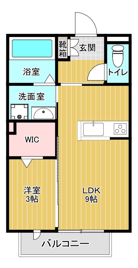 サンティア(1LDK/1階)の間取り写真