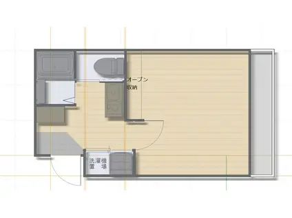 ECP関屋(1K/1階)の間取り写真