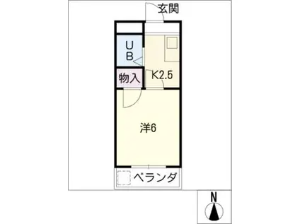 PAGE1(1K/2階)の間取り写真