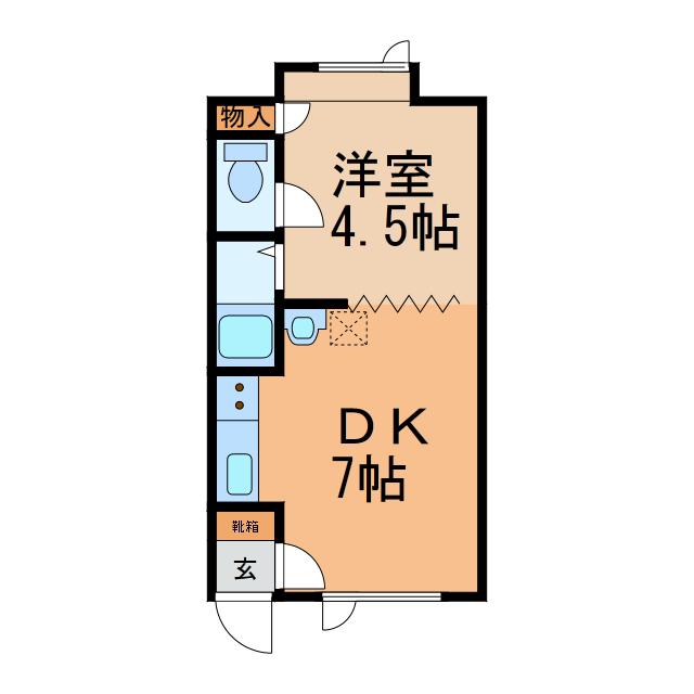 桜が丘西ハイツ(1DK/2階)の間取り写真