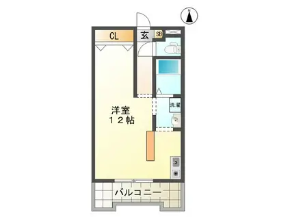 SHALOM SQUARE(1K/3階)の間取り写真