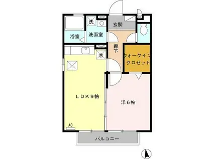 グランカーサ(1LDK/1階)の間取り写真