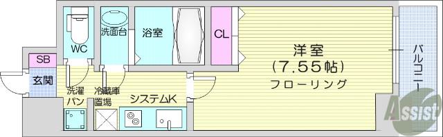 NASIC仙台東口(1K/5階)の間取り写真