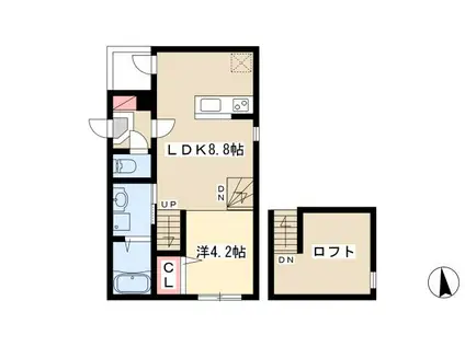 OAKWOOD VILLA(1LDK/1階)の間取り写真