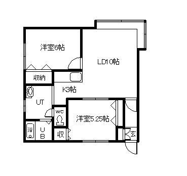 ウェーブ東光(2LDK/2階)の間取り写真