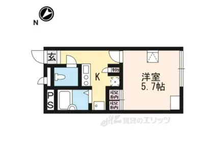 レオパレスアンソレイユ(1K/2階)の間取り写真