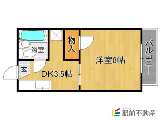 Mビレッジ(1DK/3階)の間取り写真