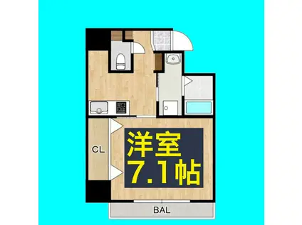 マリーベル栄(1K/4階)の間取り写真