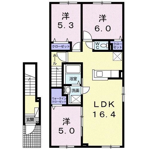 サイド3(3LDK/2階)の間取り写真