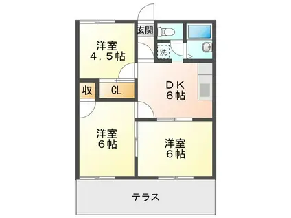トラッドハウス(3DK/1階)の間取り写真
