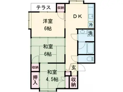サニーハイツ(3DK/2階)の間取り写真