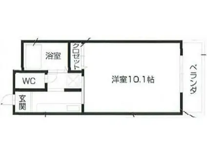 フィネス阿部(1K/3階)の間取り写真