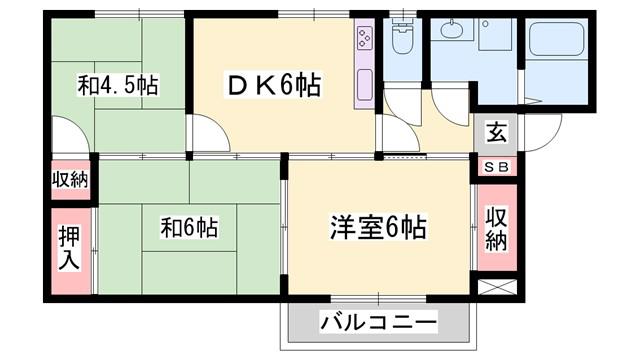 ドリーム(3DK/1階)の間取り写真