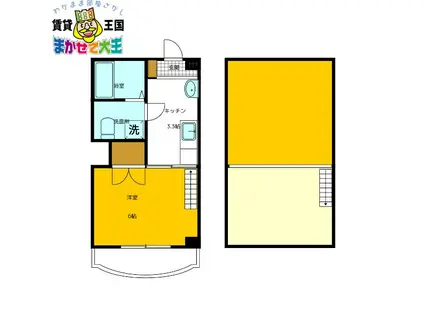 スタジアムサイト(1K/2階)の間取り写真