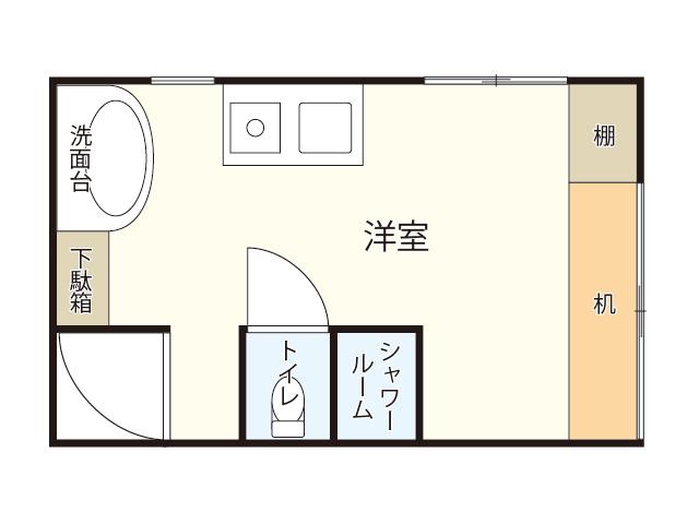 CREARE比治山(ワンルーム/1階)の間取り写真