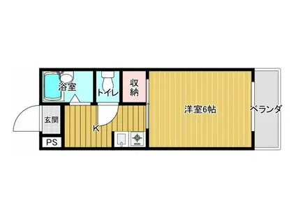 コーポサンライズ(1K/2階)の間取り写真