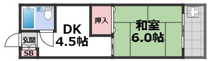 エクセル東大門(1DK/5階)の間取り写真