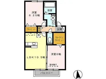 ベルコート(2LDK/2階)の間取り写真