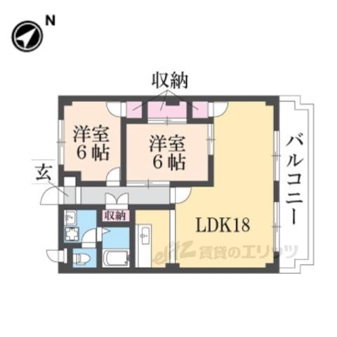アネックス翠香園(2LDK/3階)の間取り写真