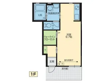 グラシアス(1K/1階)の間取り写真